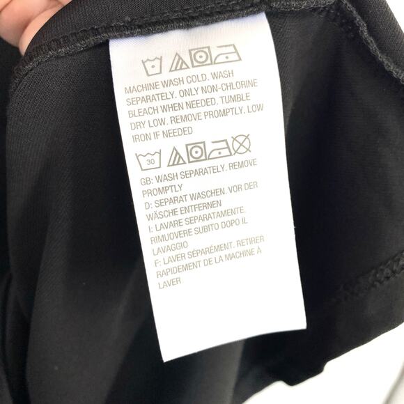 Susan Graver Medium Tunic Slinky Knit Black Ruffle Chiffon Tie V neck Lagenlook - Picture 9 of 10